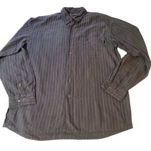 Weekendz off long sleeve stripe texture  button down pocket shirt XL